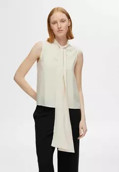 Блуза OHNE RMEL BINDEKRAGEN Selected Femme, бежевый