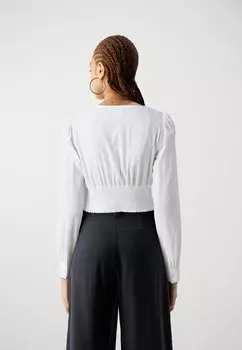 Блуза Onllou V Neck Short ONLY, ярко-белая