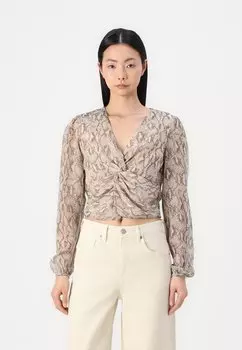 Блуза ONLSADIA LIFE V NECK KNOT ONLY, бежевый