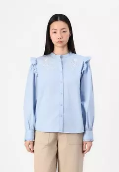 Блуза ONLSIMM FRILL ONLY, светло-голубой