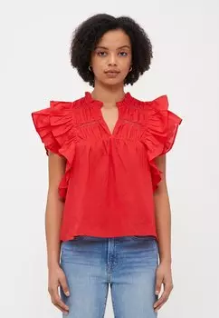 Блуза ONLSUNNY FRILL ONLY Petite, красный