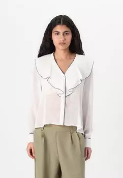 Блуза ONLVIBER FRILL V NECK SHIRT ONLY, кремовый
