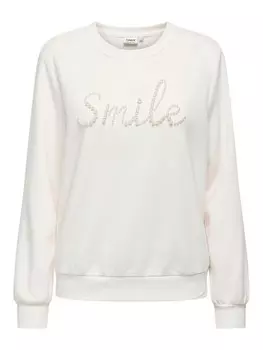Блуза Only ONLAMY LIFE L/S O-NECK PEARL SWT, белый