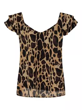Блуза ONLY ONLAsta, цвет Light brown/Dark brown