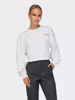 Блуза Only ONLODESSA L/S SHORT O-NECK CC SWT, белый