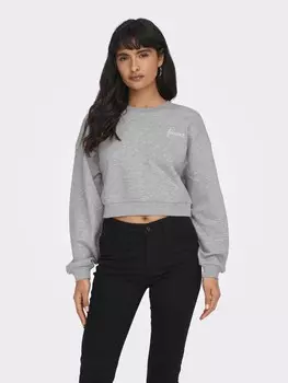 Блуза Only ONLODESSA L/S SHORT O-NECK CC SWT, серый