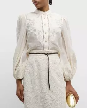 Блуза Ottie с вышивкой Zimmermann, цвет Cream