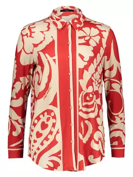 Блуза Oui Bluse, цвет Rot/Creme