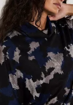 Блуза PAINT SPLASH Apricot, темно-синий