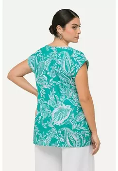 Блуза PAISLEY LEAF Ulla Popken, бирюзовый