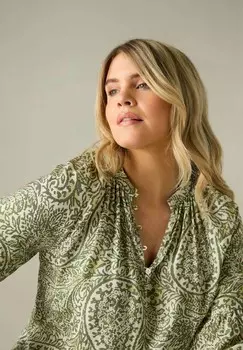 Блуза PAISLEY NEHRU COLLAR Live Unlimited London, зеленый