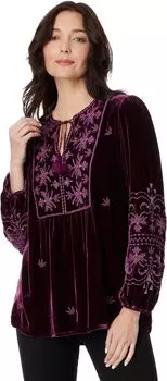 Блуза Palmira Prairie с изогнутым подолом Johnny Was, цвет Egg Plant