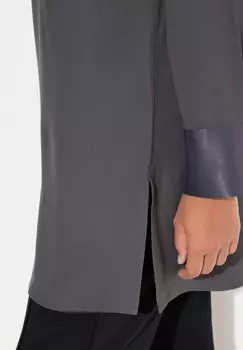 Блуза PATCH BUTTON Ulla Popken, антрацит