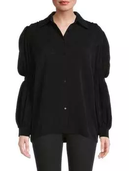Блуза Patrizia Luca с присборенными рукавами, черный