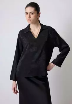 Блуза PATTERNED V-NECK Touch Priv, черный