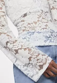 Блуза Pcamalie Ls D2D Pieces, ярко-белая