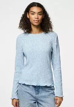 Блуза PCFLORA Pieces, светло-голубой