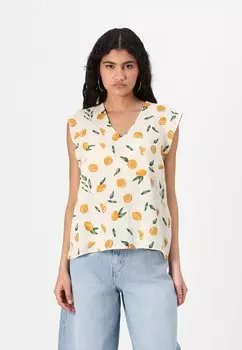 Блуза PCNYA V NECK Pieces, кремовый