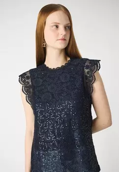 Блуза PCOLLINE Pieces, темно-синий