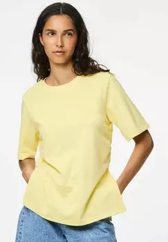 Блуза PCSKYLAR GESCHLITZTES Pieces, светло-желтый