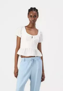 Блуза PEPLUM - Print T-shirt Hollister Co., белый