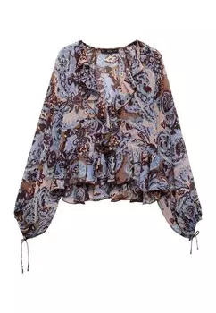 Блуза PETRA Mango, темно-синий