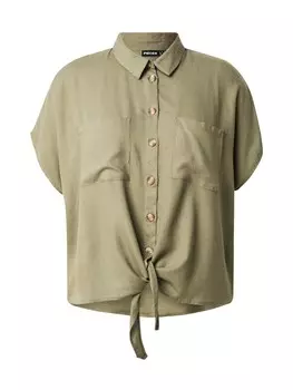 Блуза PIECES Curve PCPIA, оливковый