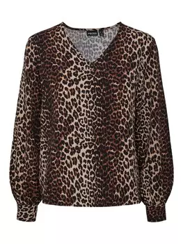 Блуза Pieces MELLISA, коричневый
