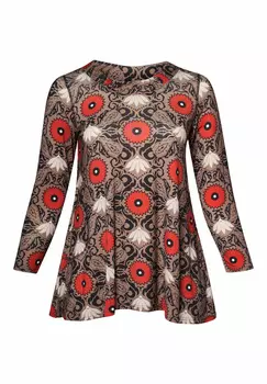 Блуза PONT NEUF Tunic PNJola Mie, серо-коричневый