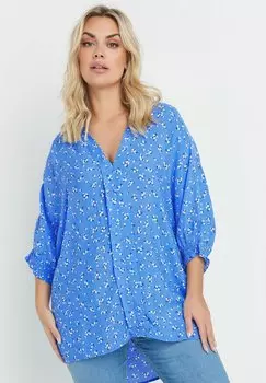 Блуза PRINT V-NECK Yours Clothing, синий