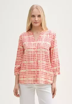 Блуза PRINTED WITH PLEATS TOM TAILOR, лососево-розовый