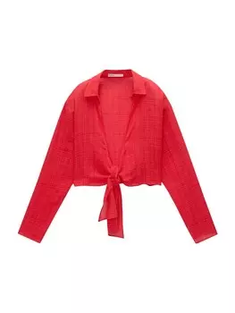 Блуза Pull&Bear, цвет Red/Melon