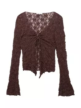 Блуза Pull&Bear, темно-коричневый