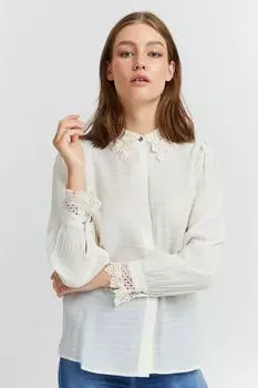 Блуза PULZ Jeans Langarm PZCANNY Shirt 50206839, натуральный