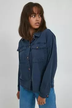 Блуза PULZ Jeans Langarmhemd, синий