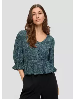 Блуза QS 3/4 Arm, цвет petrol