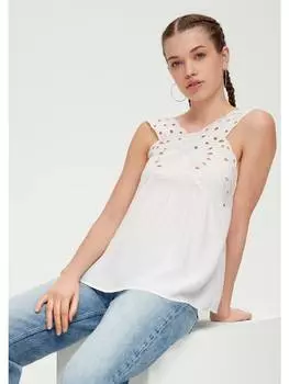 Блуза QS Bluse keine rmellnge, кремовый