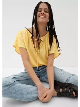 Блуза QS Bluse kurzarm, желтый