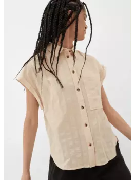 Блуза QS kurzarm, бежевый