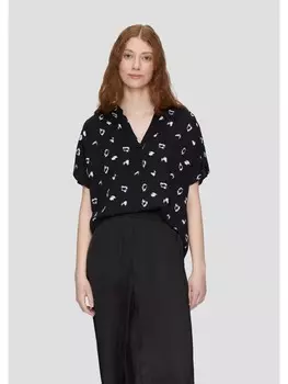 Блуза QS kurzarm, черный