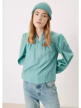 Блуза QS langarm, бирюзовый