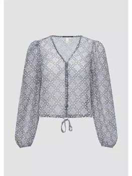 Блуза QS langarm, цвет blau-mehrfarbig