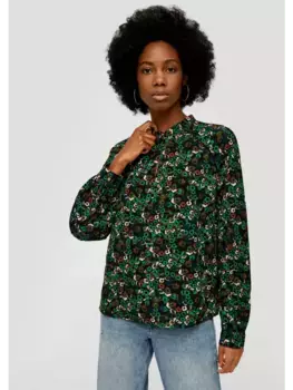 Блуза QS langarm, зеленый