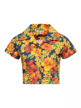 Блуза Queen Kerosin Hibiskus, разноцветный