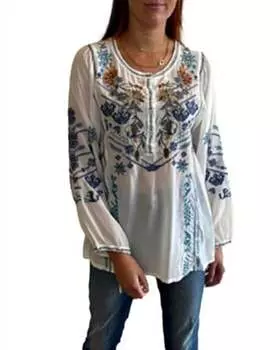 Блуза Раиса в натуральном цвете Johnny Was, цвет natural