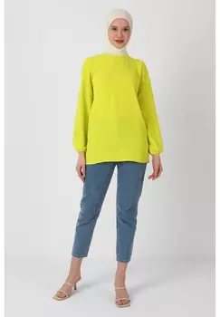 Блуза REFKA CASUAL Modanisa, неоновый желтый