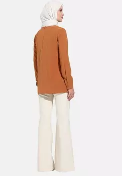 Блуза REFKA Modanisa, коричневый