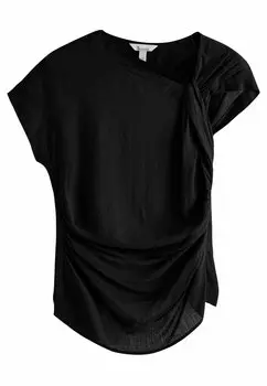 Блуза REGULAR FIT - DRAPE AYMMETRIC TWIST NECK Next, черный