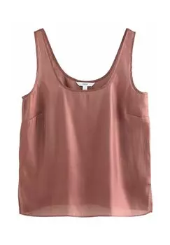 Блуза REGULAR FIT - GLOSSY METALLIC SCOOP NECK - Top Next, розовый