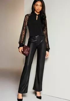 Блуза REGULAR FIT LONG SLEEVE KEYHOLE Lipsy, черный